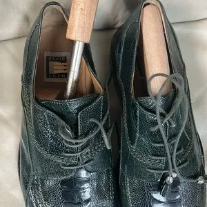 Men’s green, David Eden, genuine ostrich leg size 10 1/2 NEW David Eden Mens Genuine Ostrich Dress Shoes Brown Derby  main image 3
